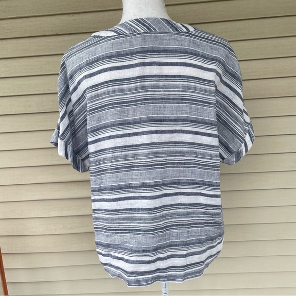 Artisan NY Striped Linen Top Size M - Picture 3 of 6